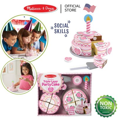 Melissa &amp; Doug  Triple-Layer Party Cake รุ่น 4069  ชุดแต่งหน้าเค้ก 3 ชั้น