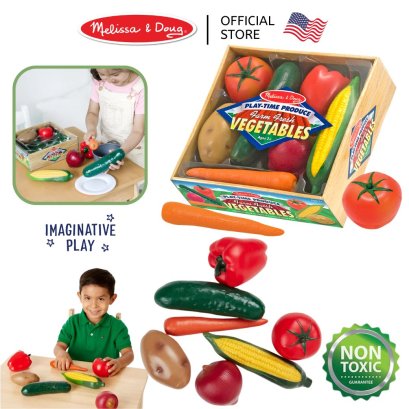 Melissa & Doug Produce Vegetables Play Food รุ่น 4083 ชุดของเล่นผัก ชิ้นใหญ่ เหมือนจริง ทำจากพลาสติกอย่างดี