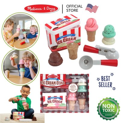 Melissa &amp; Doug Scoop &amp; Stack Ice Cream Cone Playset รุ่น 4087 ของเล่นตักไอติม ตักสนุกเหมือนจริง