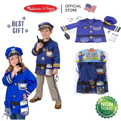 Melissa &amp; Doug Police Role Play Costume Set รุ่น 4835 ชุดแฟนซีตำรวจ ฟรีไซส์ 3-6 ขวบ สูง 100-135 cm