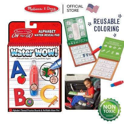 Melissa &amp; Doug Water Wow Reusable - Alphabet รุ่น 5389 สมุดระบายสีด้วยน้ำรียูสซาเบิล รุ่นตัวอักษร พร้อมปากกาเติม