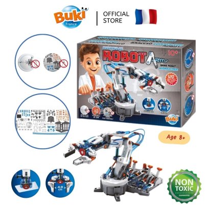 Buki France Hydraulic robot Arm รุ่น 7505 ชุดแขนหุ่นยนต์ไฮดรอลิกควบคุมได้ 6 ทิศทาง DIY แขนหุ่นยนต์พลังน้ำ ประกอบเอง