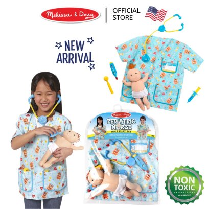 Melissa &amp; Doug Pediatric Nurse Role Play Costume รุ่น 8519 Set ชุดแฟนซี อาชีพ ชุดพยาบาลเด็ก 3-6 ขวบ สูง100-140cm