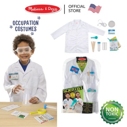 Melissa &amp; Doug Role Play Costume Scientist รุ่น 8536 รุ่นนักวิทยาศาสตร์ ฟรีไซส์ 3-6 ขวบ สูง 100-135 cm