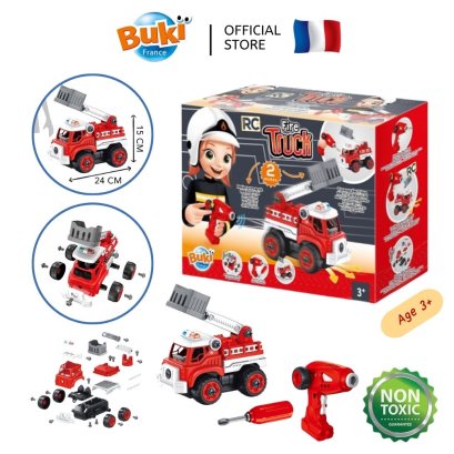 Buki France Fire truck RC รุ่น 9022 รถดับเพลิงบังคับวิทยุ DIYประกอบเอง พร้อมเสียงเอฟเฟกต์