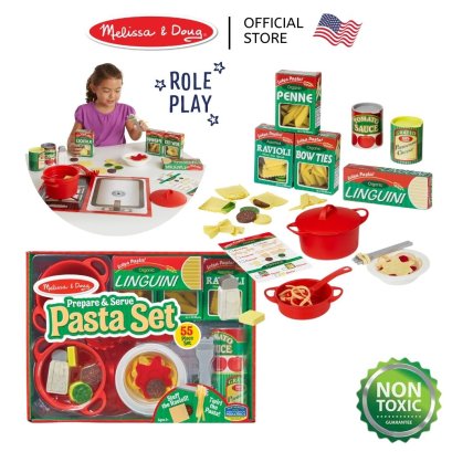 Melissa &amp; Doug Slice &amp; Prepare &amp; Serve Pasta Set รุ่น 9361 ของเล่นทำอาหาร ชุดทำพาสต้า