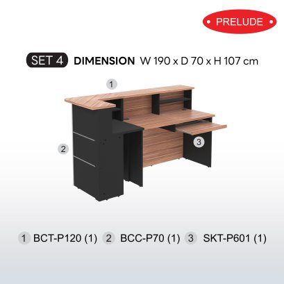 Counter set 4 B-Walnut