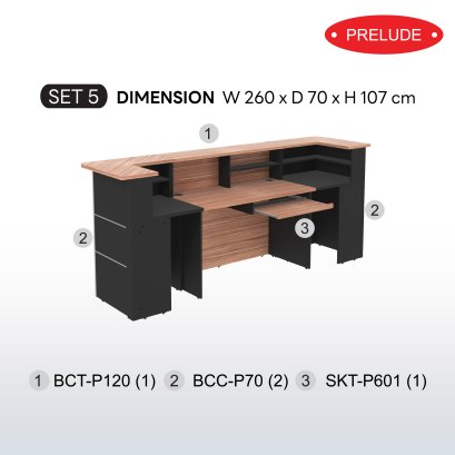 Counter set 5 B-Walnut