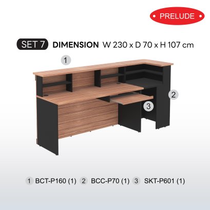 Counter set 7 B-Walnut