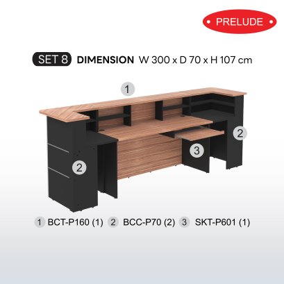 Counter set 8 B-Walnut