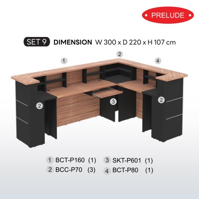 Counter set 9 B-Walnut