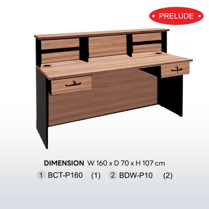 ชุดเคาน์เตอร์เดี่ยว 160 cm 2ลิ้นชัก SET 7  B-Walnut