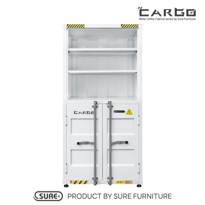 ตู้ทรงสูง ชนิด 2 บานเปิดล่าง - บนโล่ง สี : WHITE