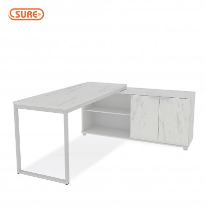 โต๊ะทำงานตัวแอล 160 ซม. พร้อมตู้ต่อข้าง