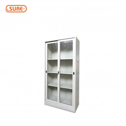 ตู้บานเลื่อนสูงแบบกระจก