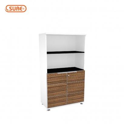 ตู้เก็บเอกสารสูง 2 บานเปิดล่าง บนชั้นโล่ง
