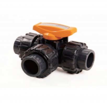 VALDUS 3 Way True Union Ball Valve UPVC