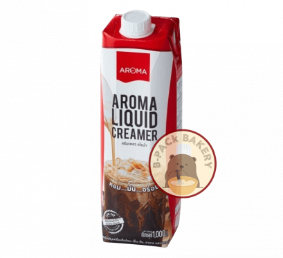 ครีมเหลว อโรม่า Aroma (ครีมเทียมข้นจืด ชนิดพร่องมันเนย) Aroma Liquid Creamer 1,000 มล.