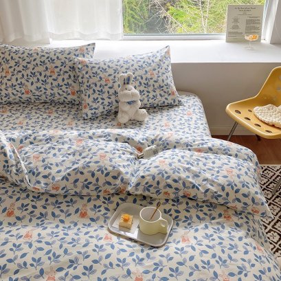 ผ้าปูที่นอนผ้าฝ้ายแท้ 100% น้องต่ายชมพู(copy)