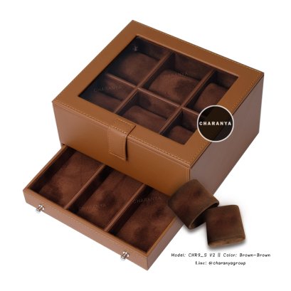 Premium Watches Box กล่องใส่นาฬิกา9เรือน เกรดพรีเมี่ยม พร้อมหมอนนาฬิกาสำหรับคนข้อมือเล็ก กล่องใส่นาฬิกา ใส่เครื่องประดับ 2 ชั้นลิ้นชัก  เกรดอย่างดี มีหมอนสำหรับคนข้อมือเล็ก สวยพรีเมี่ยม วัสดุดี ควรค่าแก่การใช้งาน TEL: 093-6699642 Line: @charanyagroup
