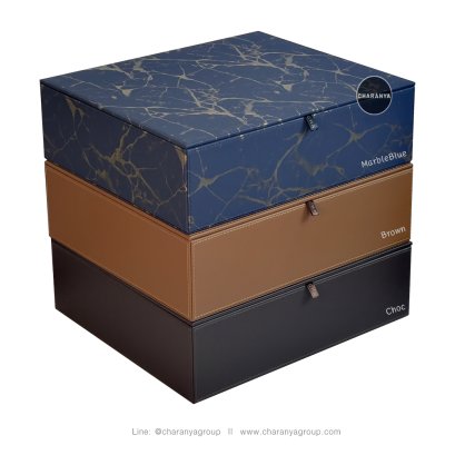 Leather Premuim Box กล่องหนังใส่ของ กล่องใส่สินสอด กล่องใส่ของชำร่วย เกรดพรีเมี่ยม หุ้มหนัง PU และ กำมะหยี่อย่างดี