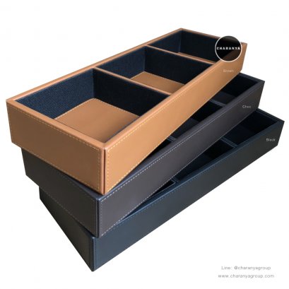 3 PIECE Belt&Buckle storage box Tray กล่องใส่เข็มขัด กล่องเก็บเข็มขัด กล่องเข็มขัด ที่ใส่เข็มขัด กล่องใส่เนคไท ถาดใส่เนคไท ถาดลิ้นชัก ถาดหนัง ถาด 3 ช่อง