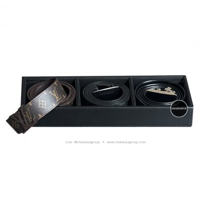 3 PIECE Belt&Buckle storage box Tray กล่องใส่เข็มขัด กล่องเก็บเข็มขัด กล่องเข็มขัด ที่ใส่เข็มขัด กล่องใส่เนคไท ถาดใส่เนคไท ถาดลิ้นชัก ถาดหนัง ถาด 3 ช่อง