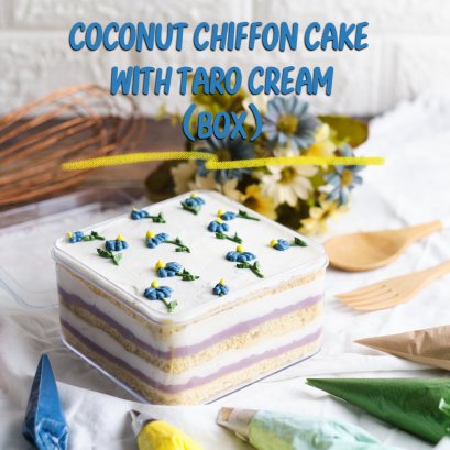 COCONUT CHIFFON CAKE WITH TARO CREAM (box)