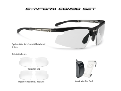 Synform Matte Black / ImpactX Photochromic 2 Black + Transparent + ImpactX 2 Black Combo Set