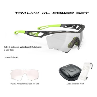 Tralyx XL Ice Graphite / ImpactX Photochromic 2 Laser Black+ImpactX 2 Laser Red Combo Set