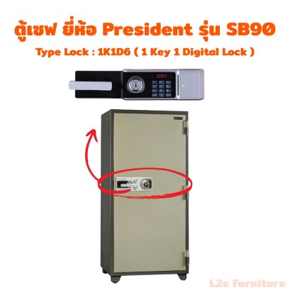 President SB90 ตู้นิรภัยกันไฟ 495 kg.