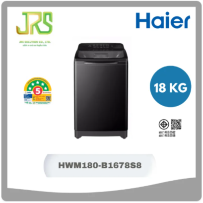 HAIER เครื่องซักผ้าฝาบน HAIER 18 กก. อินเวอร์เตอร์ สีเทาเข้ม HWM180-B1678S8