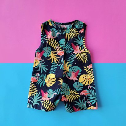 BOYS & GIRLS TROPICALS ROMPER 100% PRINTED COTTON