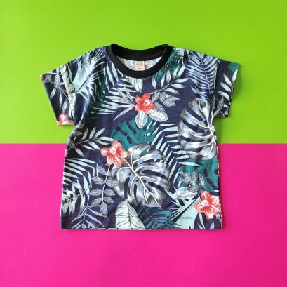 เด็กชาย-หญิง เสื้อยืด 100% คอตตอนลายฮาวาย