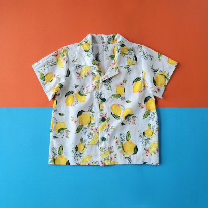 เด็กชาย-หญิง เสื้อเชิ๊ต 100% คอตตอนพิมพ์ลายมะนาว