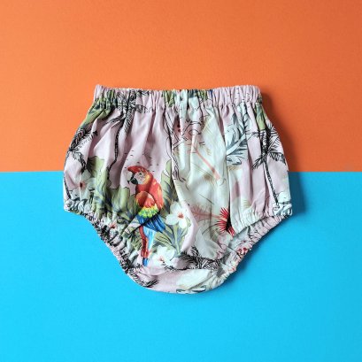 เด็กชาย-หญิง กางเกงเอวยางยืด   100% คอตตอนพิมพ์ลายนกแก้วสีชมพู