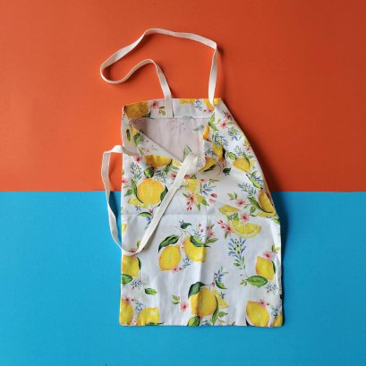 ถุงผ้าแทนการห่อของขวัญแบบนำกลับมาใช้ได้ผ้าคอตตอน100 % พิมพ์ลายมะนาว