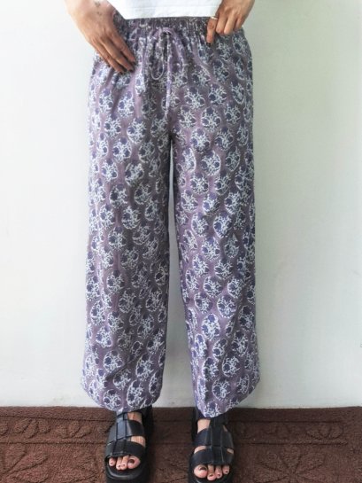 TEEN & ADULTS WOMEN LONG PANTS ELASTIC WAISTBAND  100% COTTON INDIAN HAND BLOCK PRINTED