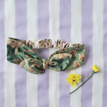KIDS &amp; ADULTS CRAFTED BOHO HEADBAND ELASTIC BACK 100% COTTON INDIA HAND BLOCK PRINTED *PRE-ORDER SHIP OUT 24 AUGUST