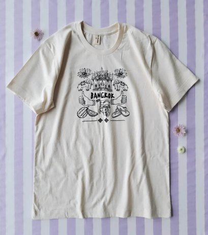 ADULTS BANGKOK PARADISE MEN'S &amp; WOMEN'S T SHIRTS / 100% PURE COTTON UNBLEACHED AND UNDYED,バンコクパラダイス メンズ＆レディース Tシャツ / 100% 純綿、無漂白・無染色、