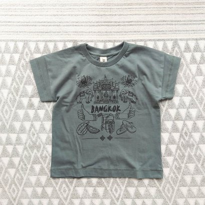 BANGKOK PARADISE LOOSE FIT SHIRTS / 100% COTTON GREY GREEN