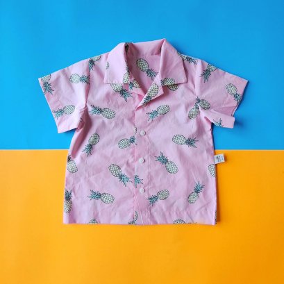 BOYS & GIRLS PINK PINEAPPLES SHIRTS/ 100% PRINTED COTTON