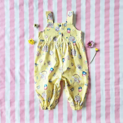 LET'S CELEBRATE YELLOW JUMPSUIT 100% PRINTED COTTON