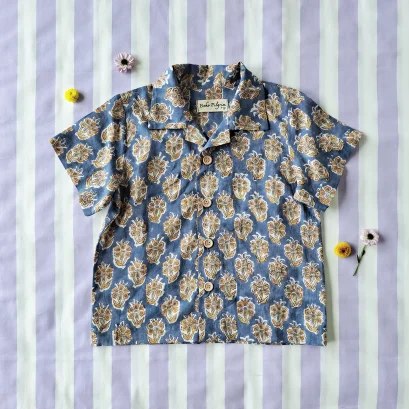 *LIMITED FABRICS-BOYS & GIRLS CRAFTED BOHO SHIRTS / 100% COTTON INDIA HAND BLOCK PRINTED