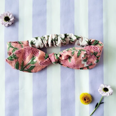 *LIMITED FABRICS-KIDS &amp; ADULTS CRAFTED BOHO HEADBAND ELASTIC BACK 100% COTTON INDIA HAND BLOCK PRINTED