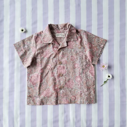 *LIMITED FABRICS-BOYS &amp; GIRLS CRAFTED BOHO SHIRTS / 100% COTTON INDIA HAND BLOCK PRINTED*PRE-ORDER SHIP OUT 22 DECEMBER