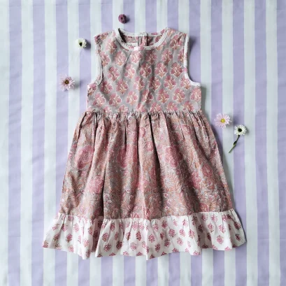 *LIMITED FABRICS -BUTTONS BACK CRAFTED BOHO DRESS 100% COTTON INDIA HAND BLOCK PRINTED*PRE-ORDER SHIP OUT 22 DECEMBER