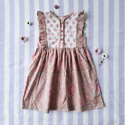 *LIMITED FABRICS -BUTTONS BACK TO FRONT CRAFTED BOHO DRESS 100% COTTON INDIA HAND BLOCK PRINTED*PRE-ORDER SHIP OUT 22 DECEMBER