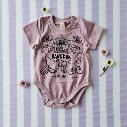 BANGKOK PARADISE ONESIE / 100% COTTON LILAC