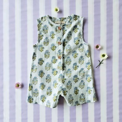 BOYS &amp; GIRLS CRAFTED BOHO ROMPER 100% COTTON INDIAN HAND BLOCK PRINTED*予約注文は3月13日に発送されます * PRE-ORDER SHIP OUT 13 MARCH